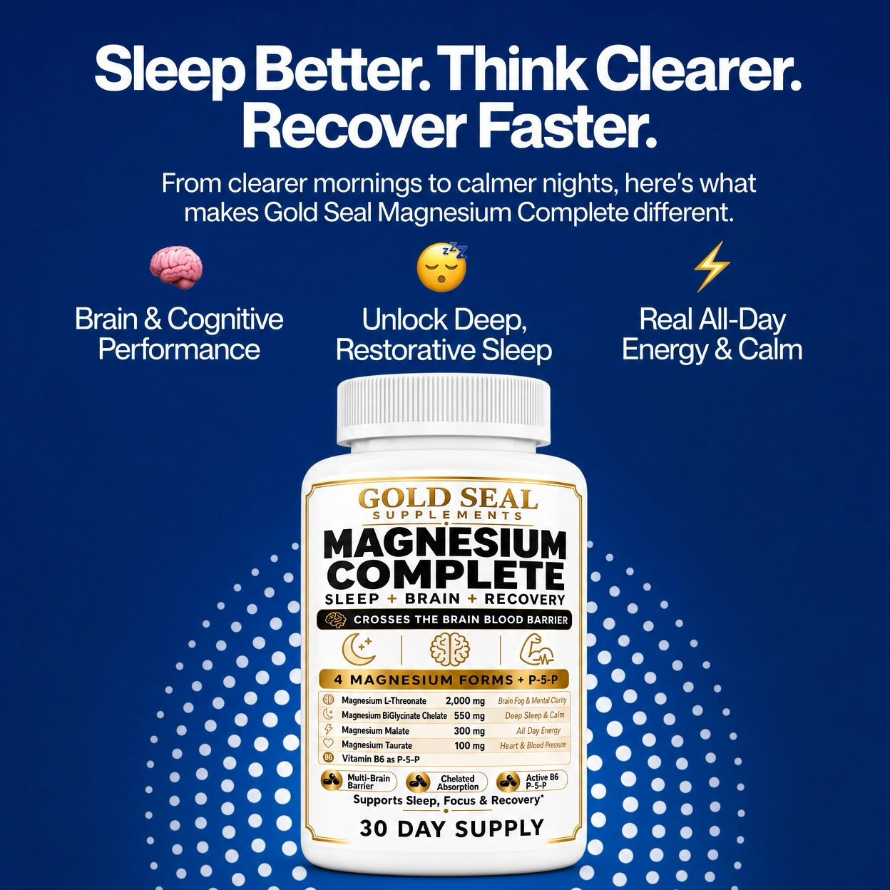 Magnesium Complete™ Brain Magnesium Complex (3 Bottles)